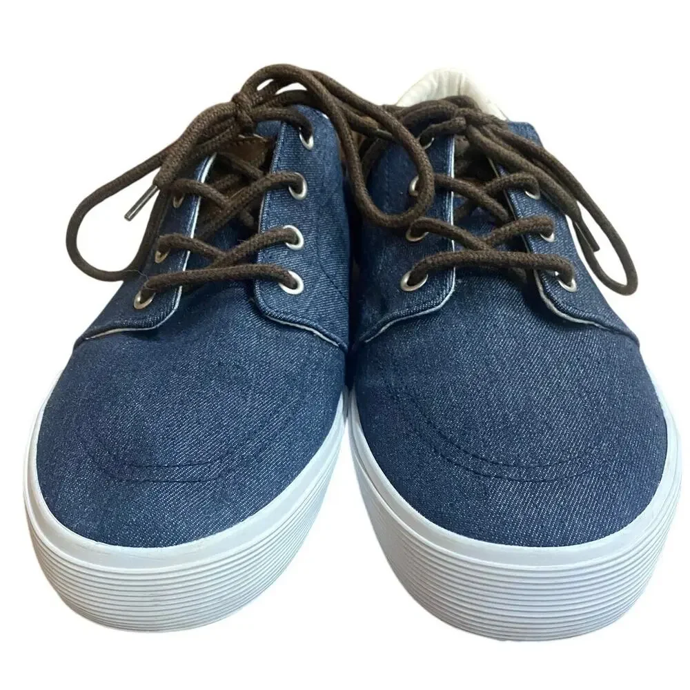 St Johns Bay Byrce Mens Canvas Shoes 10M Navy Blue Lace Up Low Top Sneakers